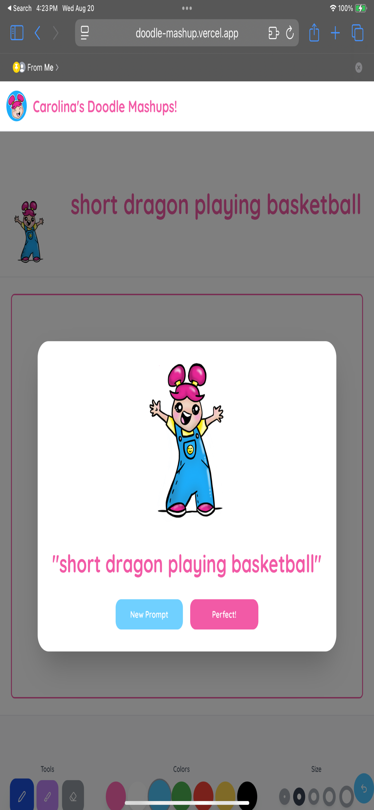 Doodle Mashups app — timer mode