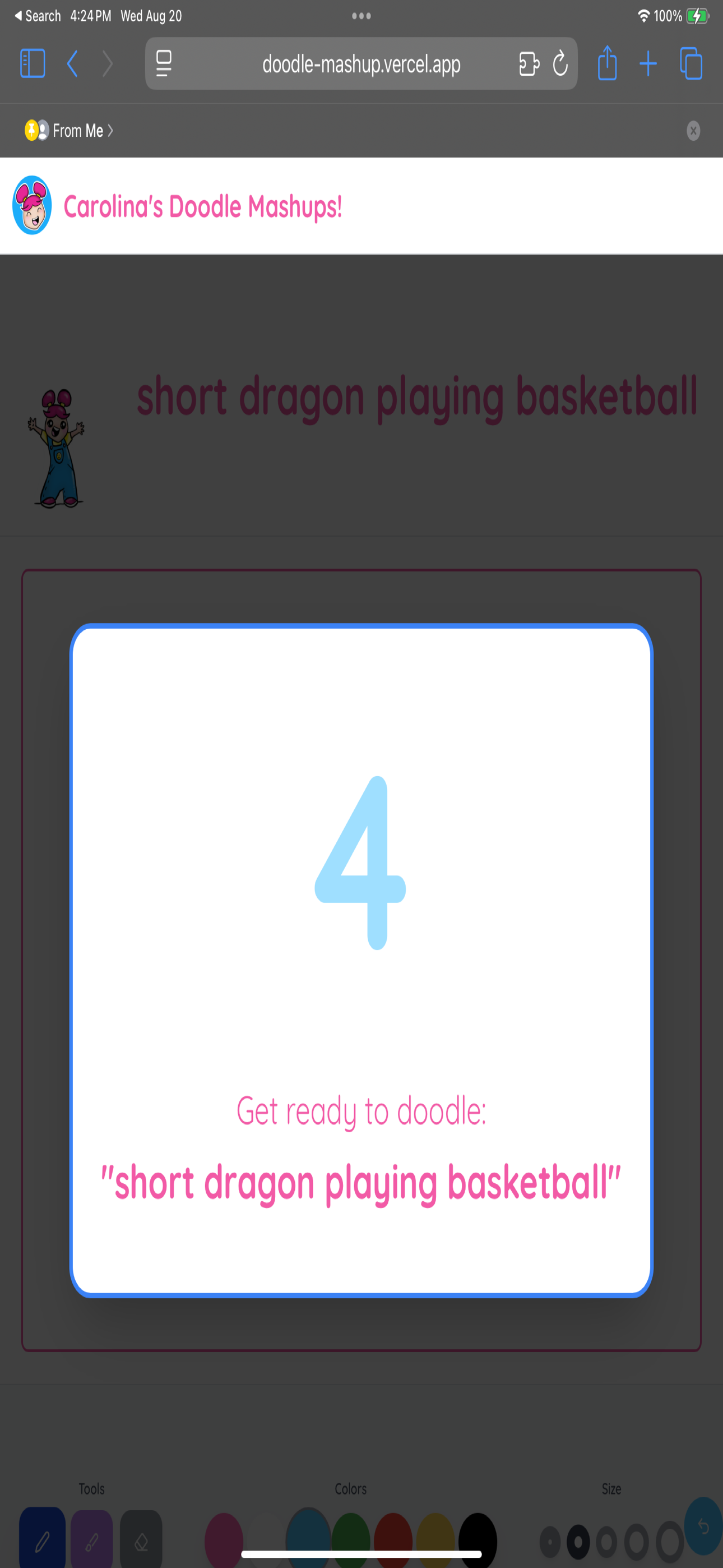 Doodle Mashups app — prompt selection