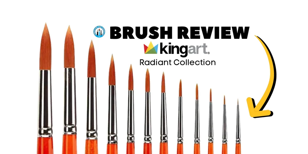 KingArt brush review graphic with radiant collection brushes