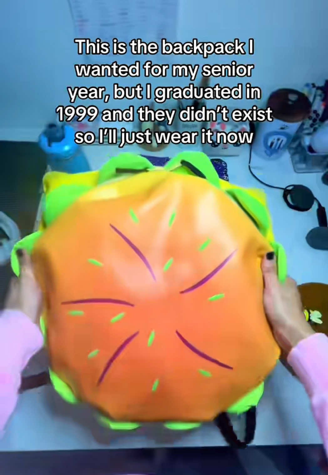 Burger backpack for back-to-school